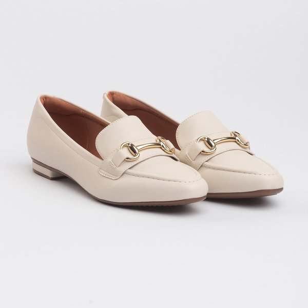 Mocassim Vizzano 1351106 Branco off Dourado - Imagem 4