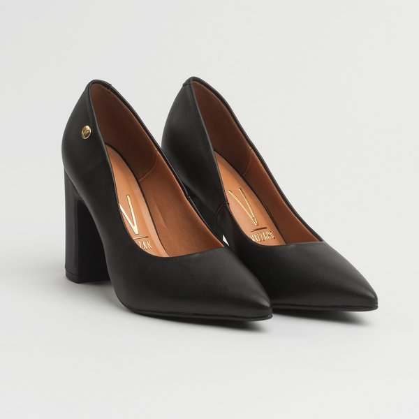 Scarpin Vizzano 1285400 Salto Alto Bloco Preto - Imagem 3