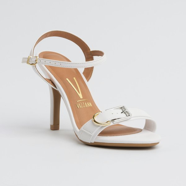 Sandália Vizzano 62491008 Salto Fino Médio Branca