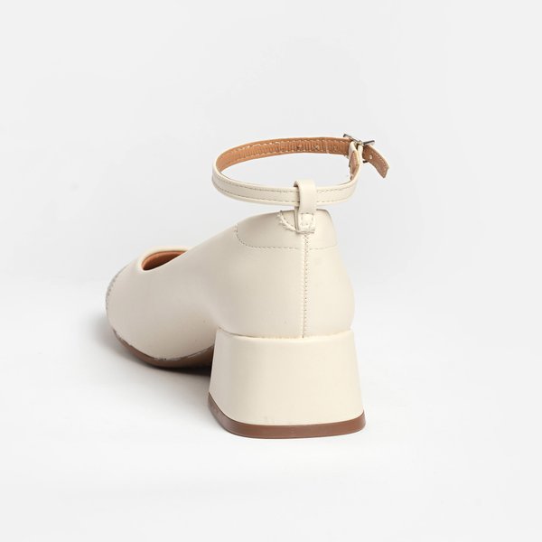 Scarpin Boneca Vizzano 1426103 Salto Bloco Branco off Brilhantes - Imagem 5