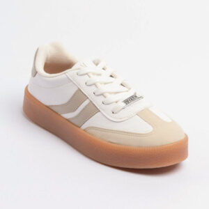 Tênis Vizzano Casual Plataforma Branco off Cinza Creme