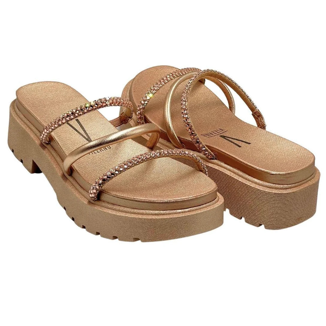 Tamanco Vizzano Flatform Com Strass Feminino – Rosa Antigo - Imagem 3