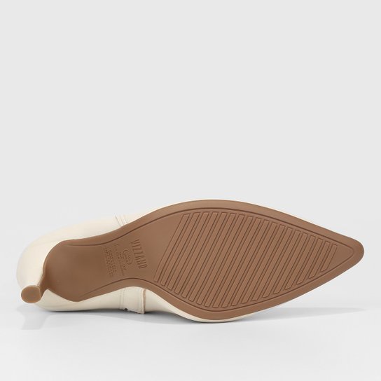 Bota Cano Curto Vizzano Bico Fino Lisa Feminina – Off White - Imagem 5