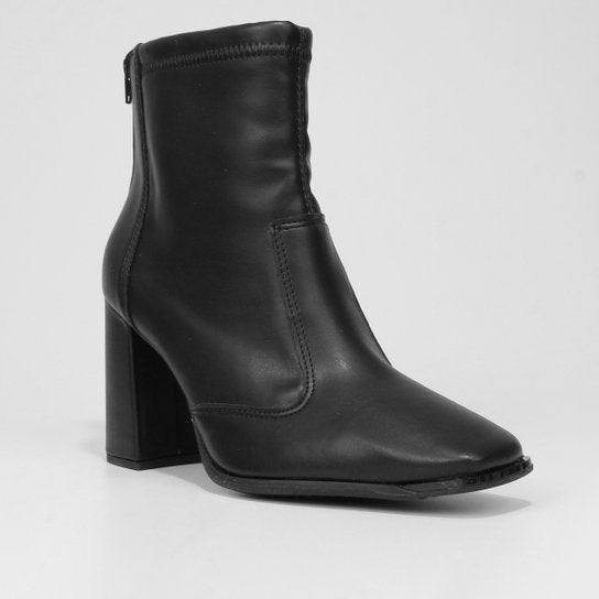 Bota Vizzano Cano Curto Salto Médio Feminina – Preto - Imagem 2