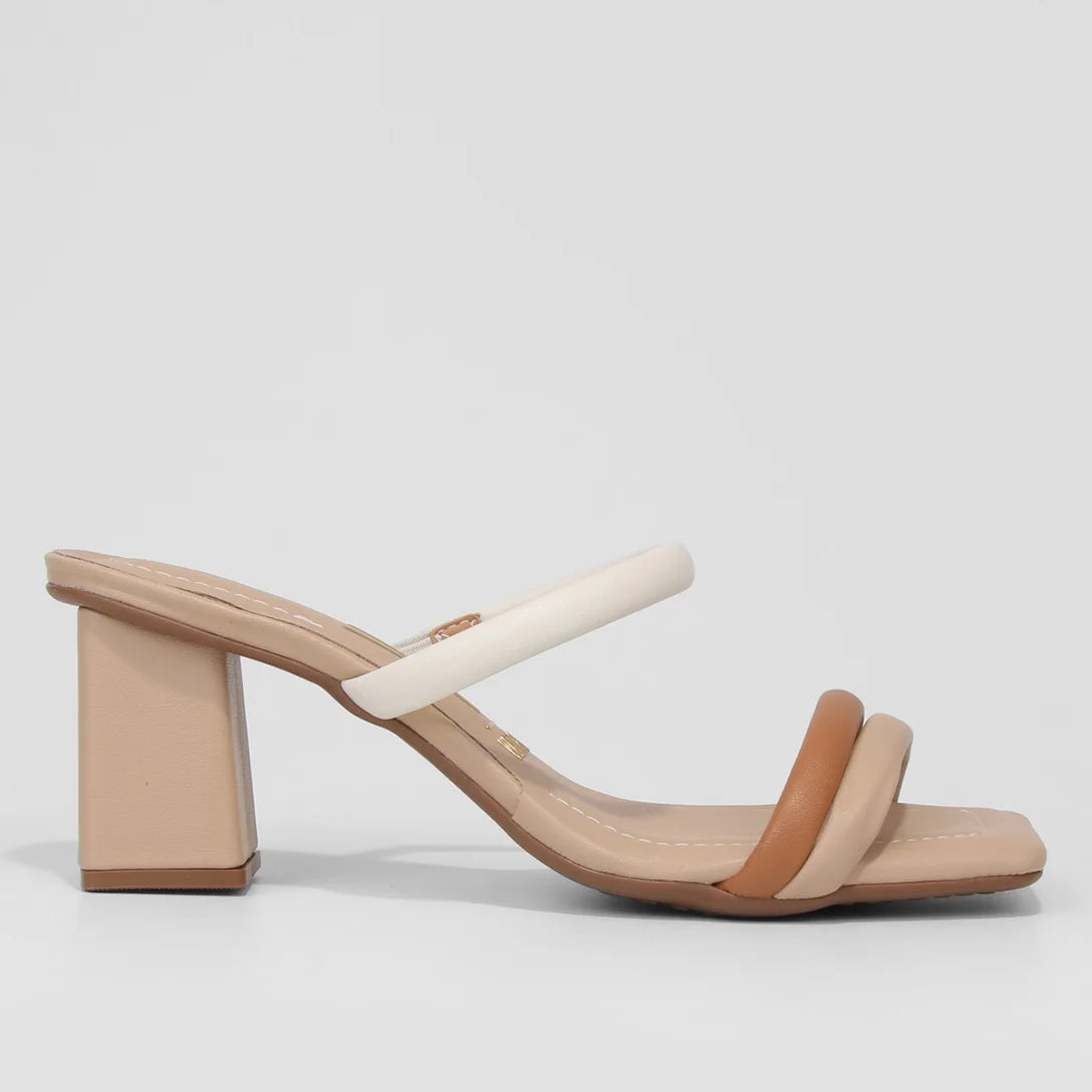 Tamanco Vizzano Salto Médio Feminino – Bege