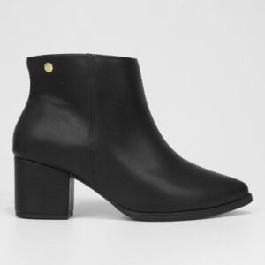 Bota Cano Curto Vizzano Bico Fino Salto Bloco Feminina – Preto