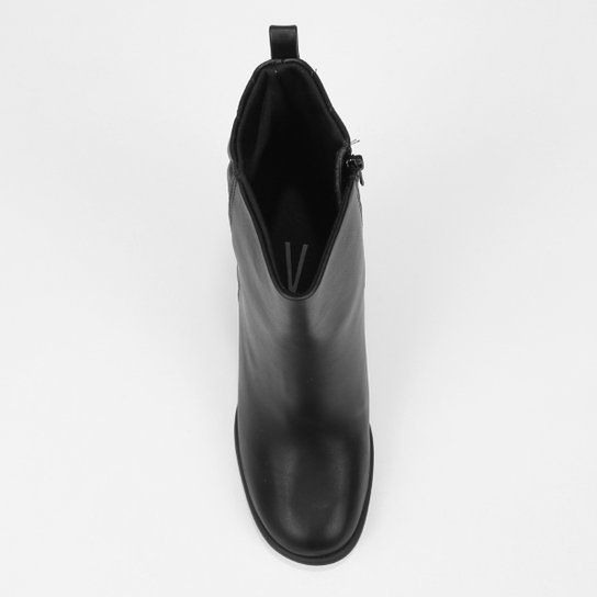 Bota Cano Curto Vizzano Matelassê Salto Alto Feminina – Preto - Imagem 4