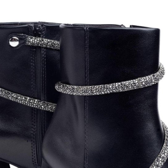Bota Vizzano Bico Fino Tira Cristal Salto Geométrico – Preto - Imagem 3