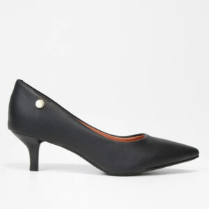 Scarpin Vizzano Salto Baixo Básico Bico Fino Feminino – Preto