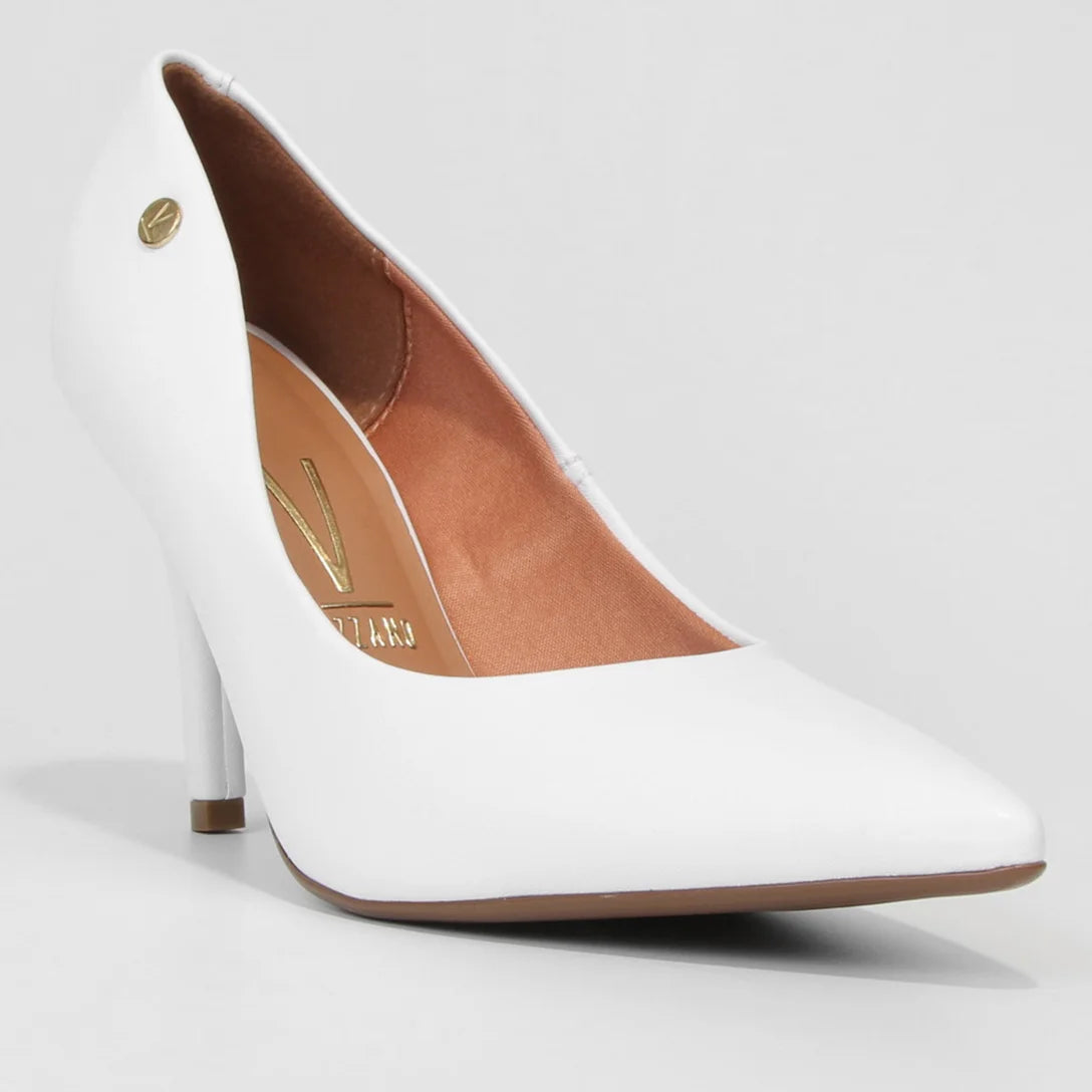 Scarpin Vizzano Salto Alto Bico Fino – Branco - Imagem 2