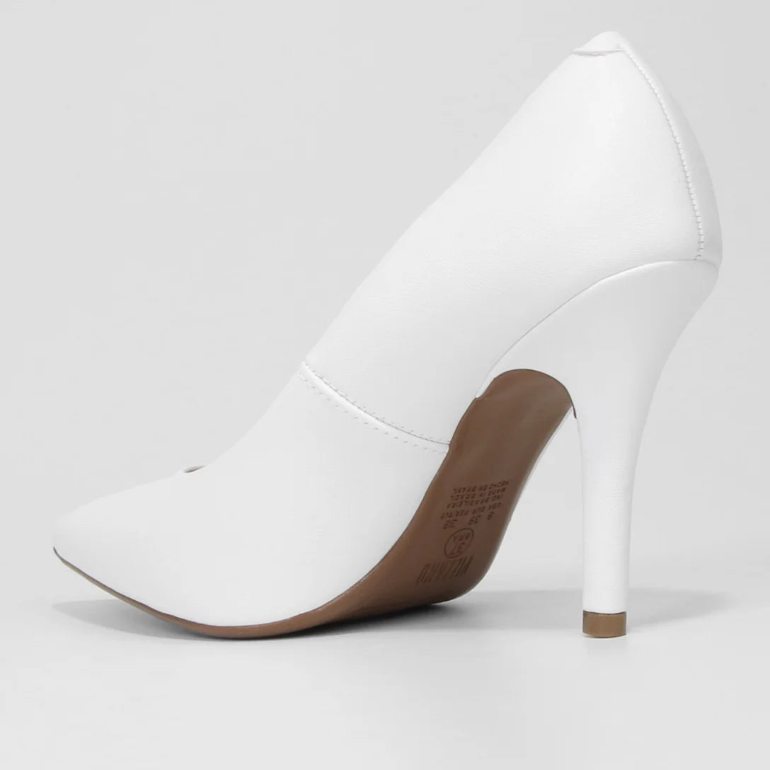 Scarpin Vizzano Salto Alto Bico Fino – Branco - Imagem 3