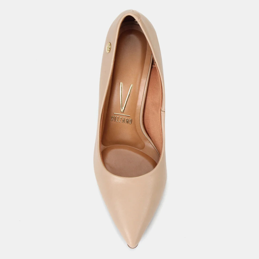 Scarpin Vizzano Bico Fino Salto Bloco Alto – Nude - Imagem 4
