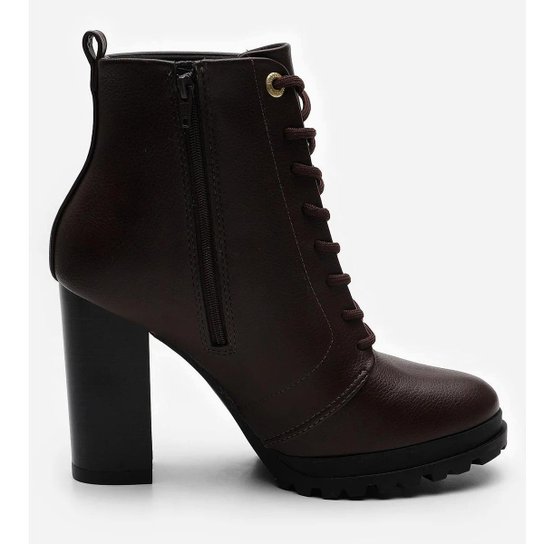 Bota Coturno Vizzano Cadarço Tratorada – Café - Imagem 2