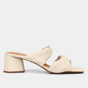 Tamanco Vizzano Textura Salto Bloco – Off White