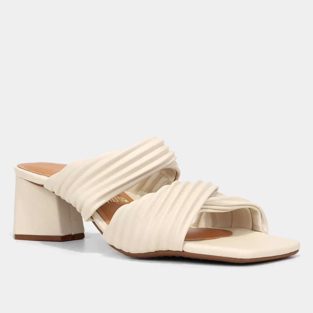 Tamanco Vizzano Textura Salto Bloco – Off White - Imagem 2