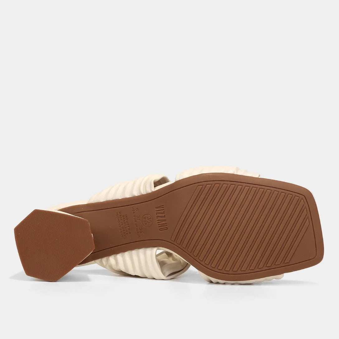 Tamanco Vizzano Textura Salto Bloco – Off White - Imagem 5