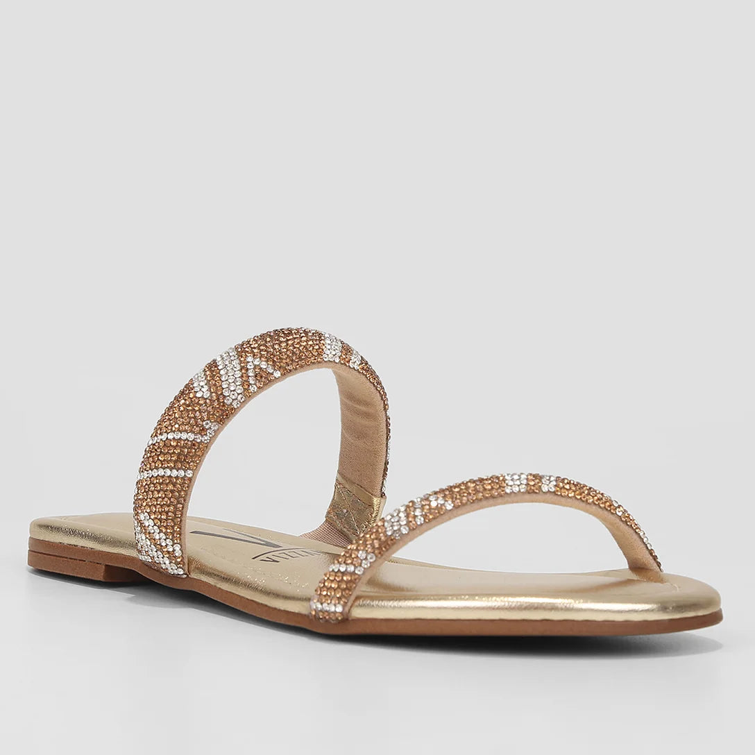 Rasteira Vizzano Metalizada Strass – Dourado - Imagem 2