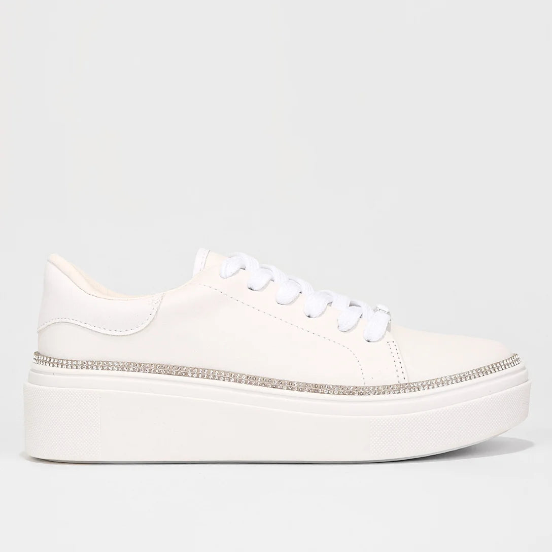Tênis Vizzano Strass Feminino – Branco + prata