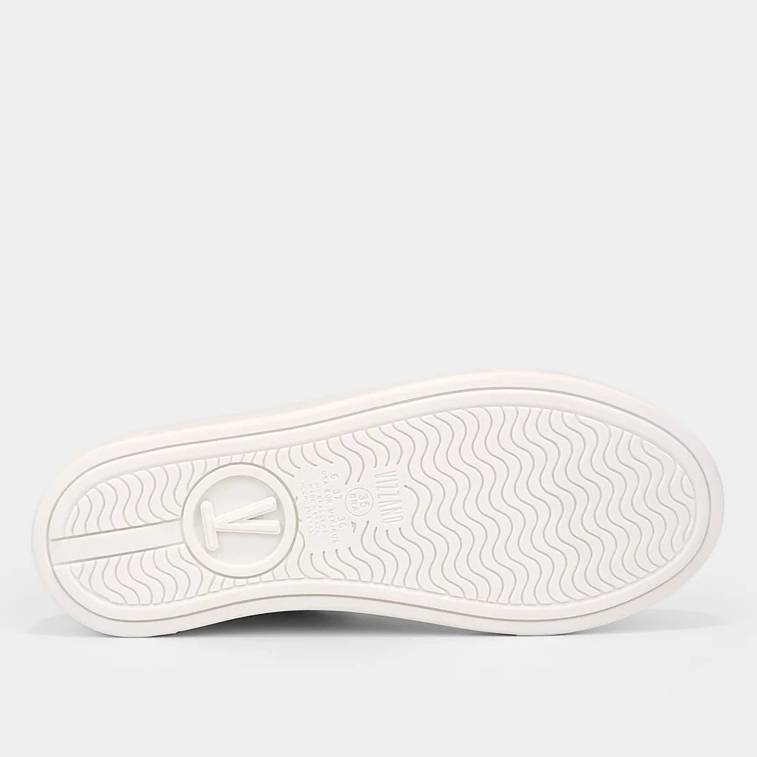 Tênis Vizzano Flatform Strass Feminino – Branco + dourado - Imagem 5