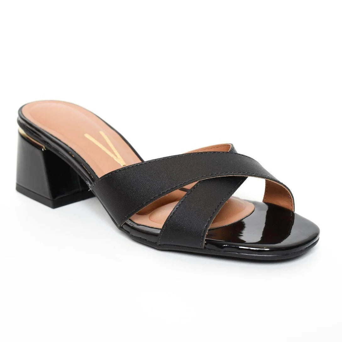 Tamanco Vizzano Tiras Cruzadas Salto Bloco Médio – Preto - Imagem 2