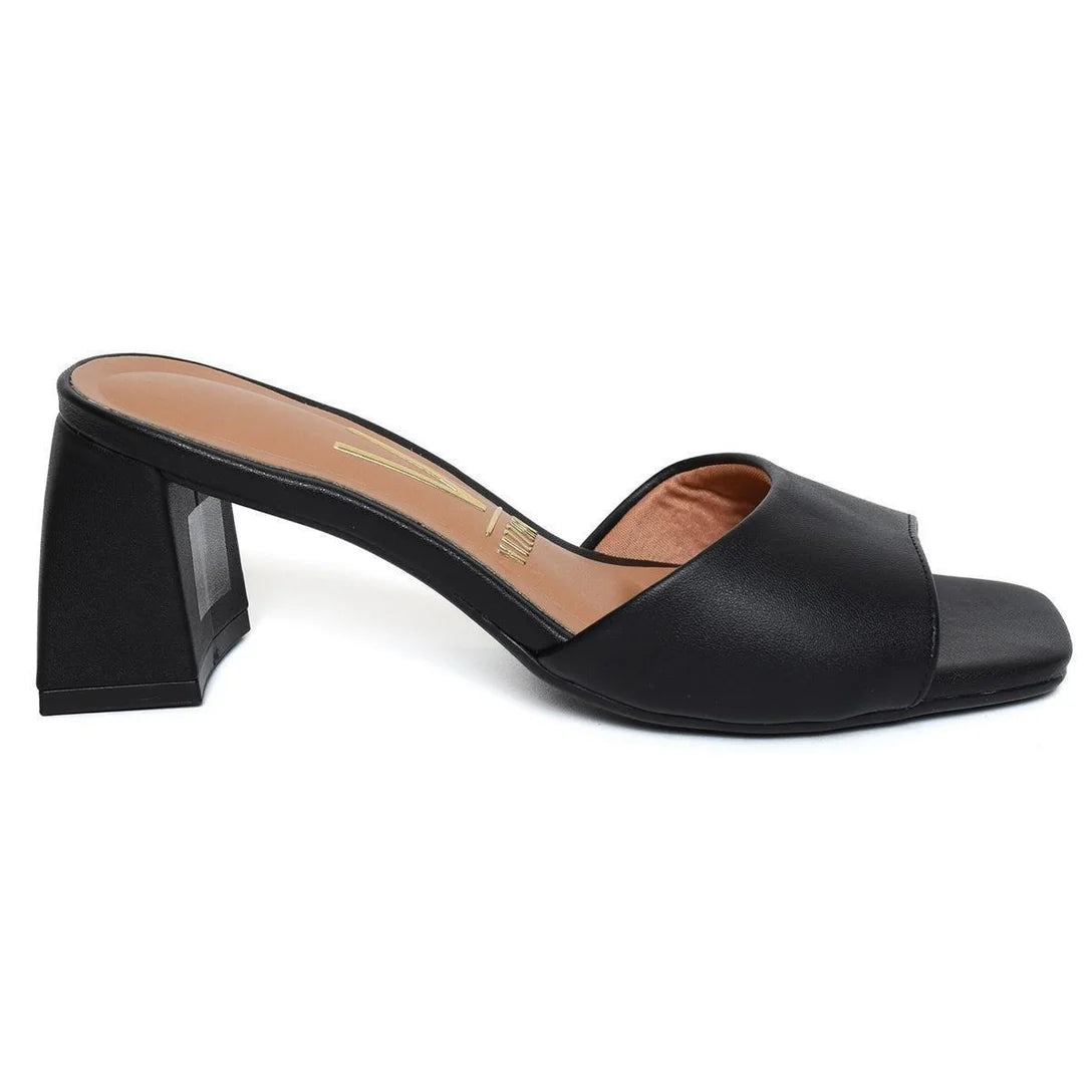 Tamanco Vizzano Salto Medio Bloco – Preto