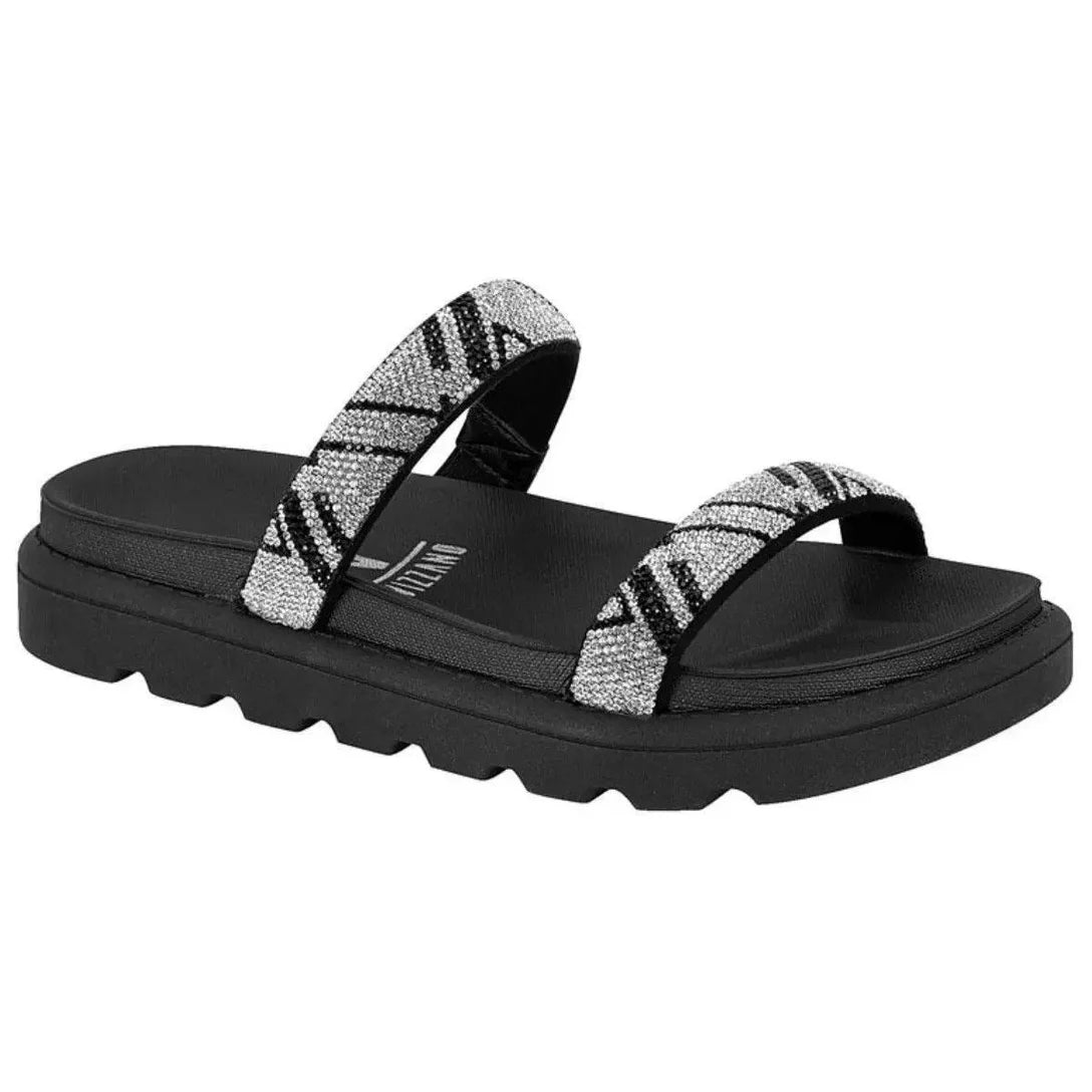 Rasteira Vizzano Flatform Strass Hotfix – Preto – 40 – Preto - Imagem 2