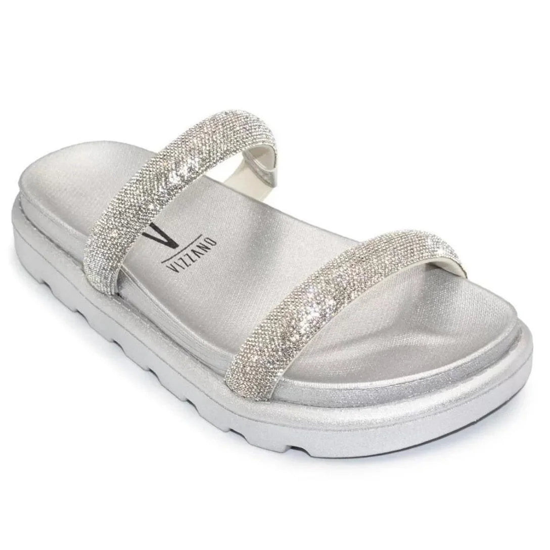 Rasteira Vizzano Flatform Strass Hotfix – Prata - Imagem 2