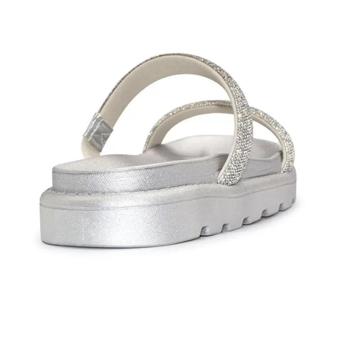 Rasteira Vizzano Flatform Strass Hotfix – Prata - Imagem 3