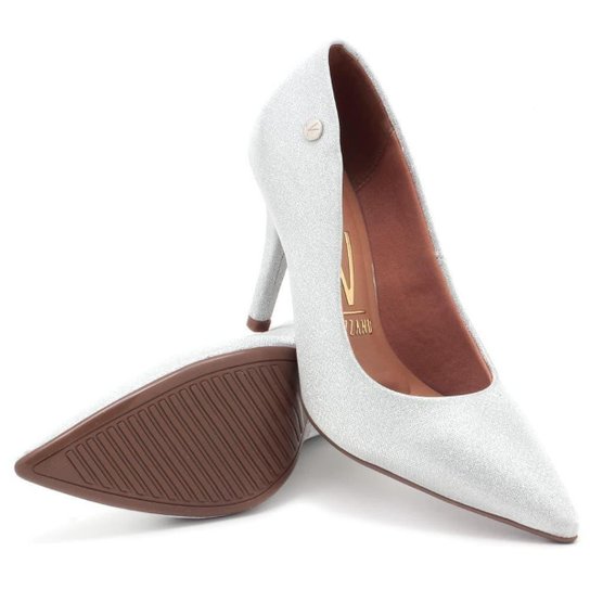Scarpin Vizzano Festa Glitter Salto Alto Bico Fino Feminino 11841101 – Prata - Imagem 3