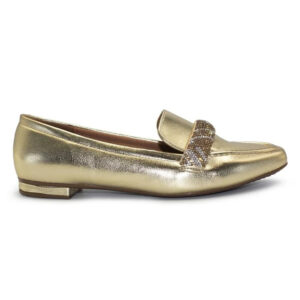 Mocassim Vizzano Metalizado Premium Tira Strass 1351.107 – Dourado