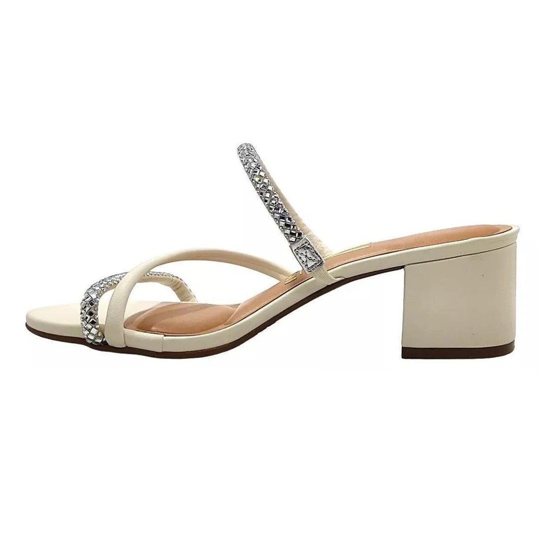 Tamanco Vizzano Tiras Strass Feminino – Off White - Imagem 2