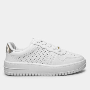 Tênis Vizzano Básico Perfuros Feminino – Branco + prata