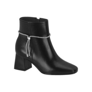 Bota Vizzano Feminina Salto Bloco Cano Curto Strass 3098.102 – Preto