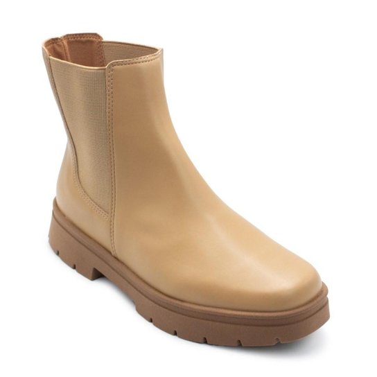 Bota Vizzano Feminina Chelsea Tratorada Napa 3101.100 – Marrom Claro - Imagem 2