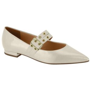 Sapatilha Fivela Bico Fino Branco Off Vizzano – Creme