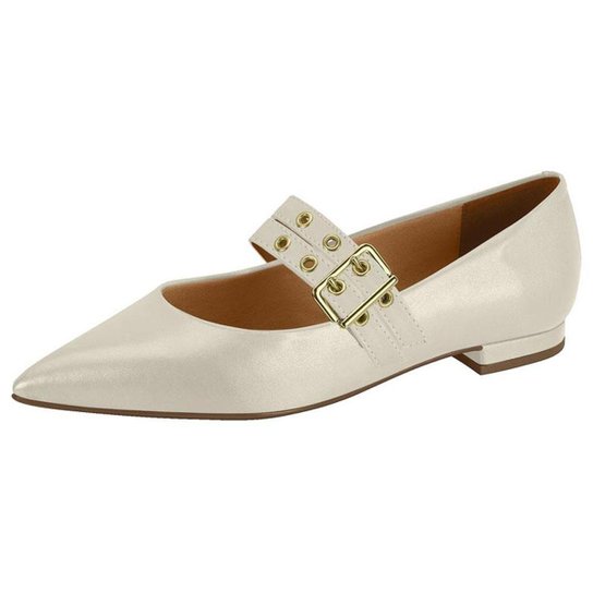 Sapatilha Fivela Bico Fino Branco Off Vizzano – Creme - Imagem 2