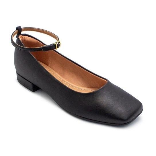 Sapatilha Vizzano Boneca Salto Baixo Bico Quadrado – Preto - Imagem 2