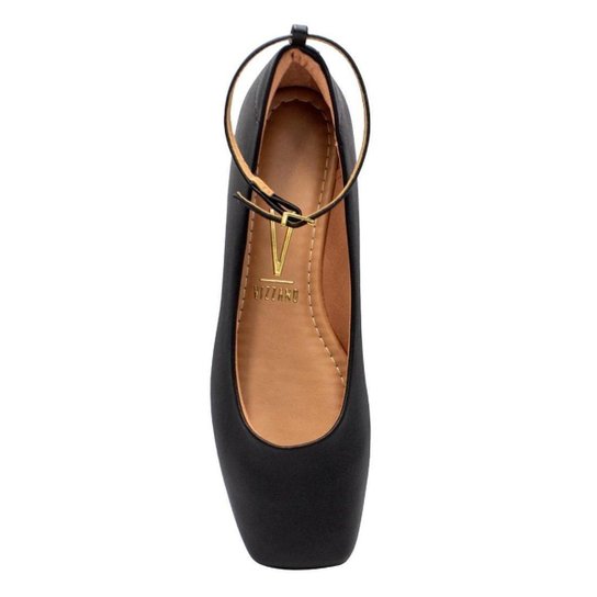 Sapatilha Vizzano Boneca Salto Baixo Bico Quadrado – Preto - Imagem 4