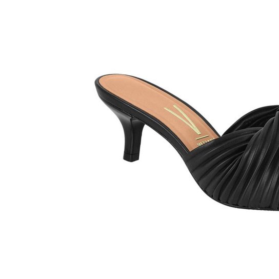 Mule Vizzano Salto Baixo Drapeado – Preto - Imagem 3