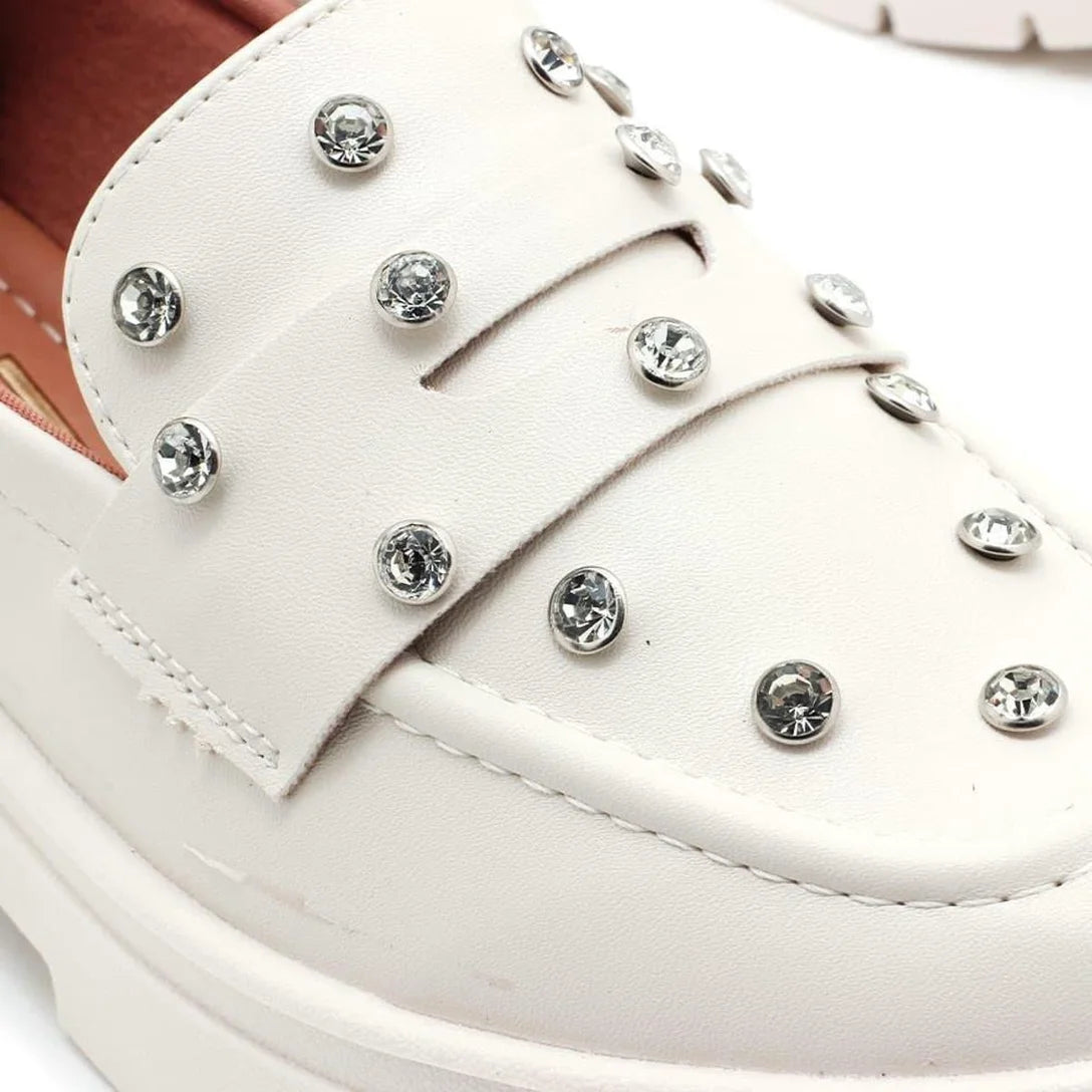 Mocassim Vizzano Pelica Tratorado Brilho Feminina 1422105 – Off White - Imagem 5