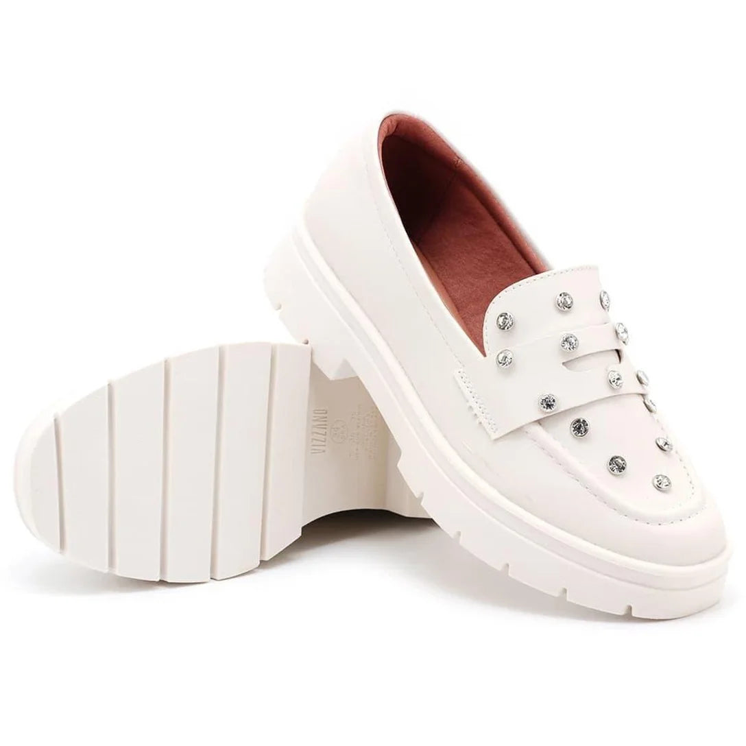 Mocassim Vizzano Pelica Tratorado Brilho Feminina 1422105 – Off White - Imagem 4