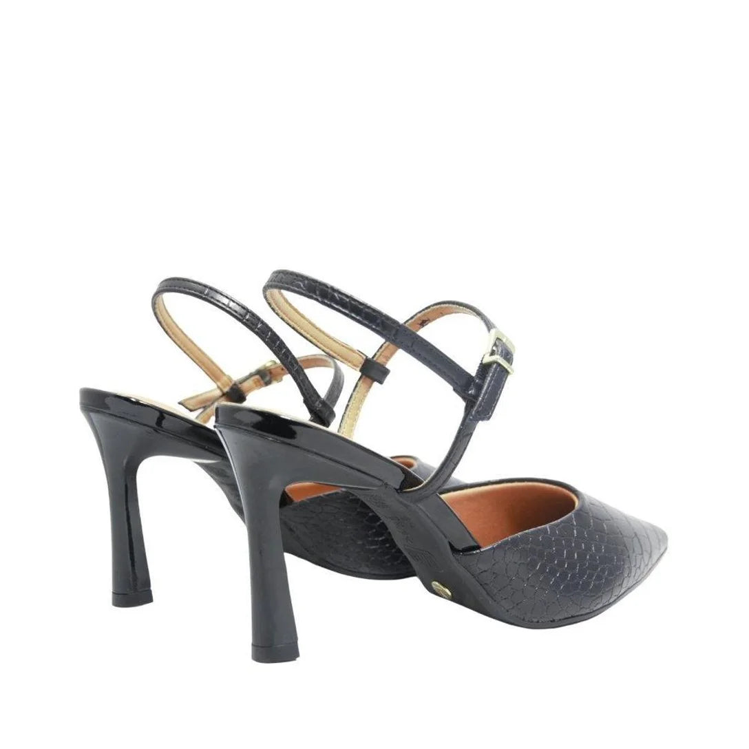 Sapato Vizzano Slingback Salto Alto Crocco – Preto - Imagem 3