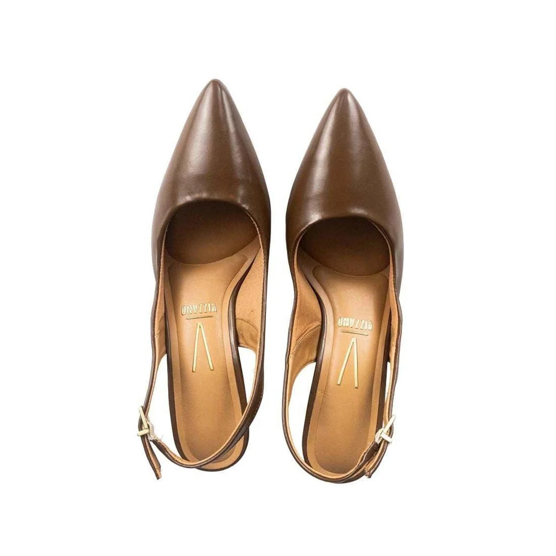 Sapato Scarpin Vizzano Slingback Salto Médio – Marrom - Imagem 5