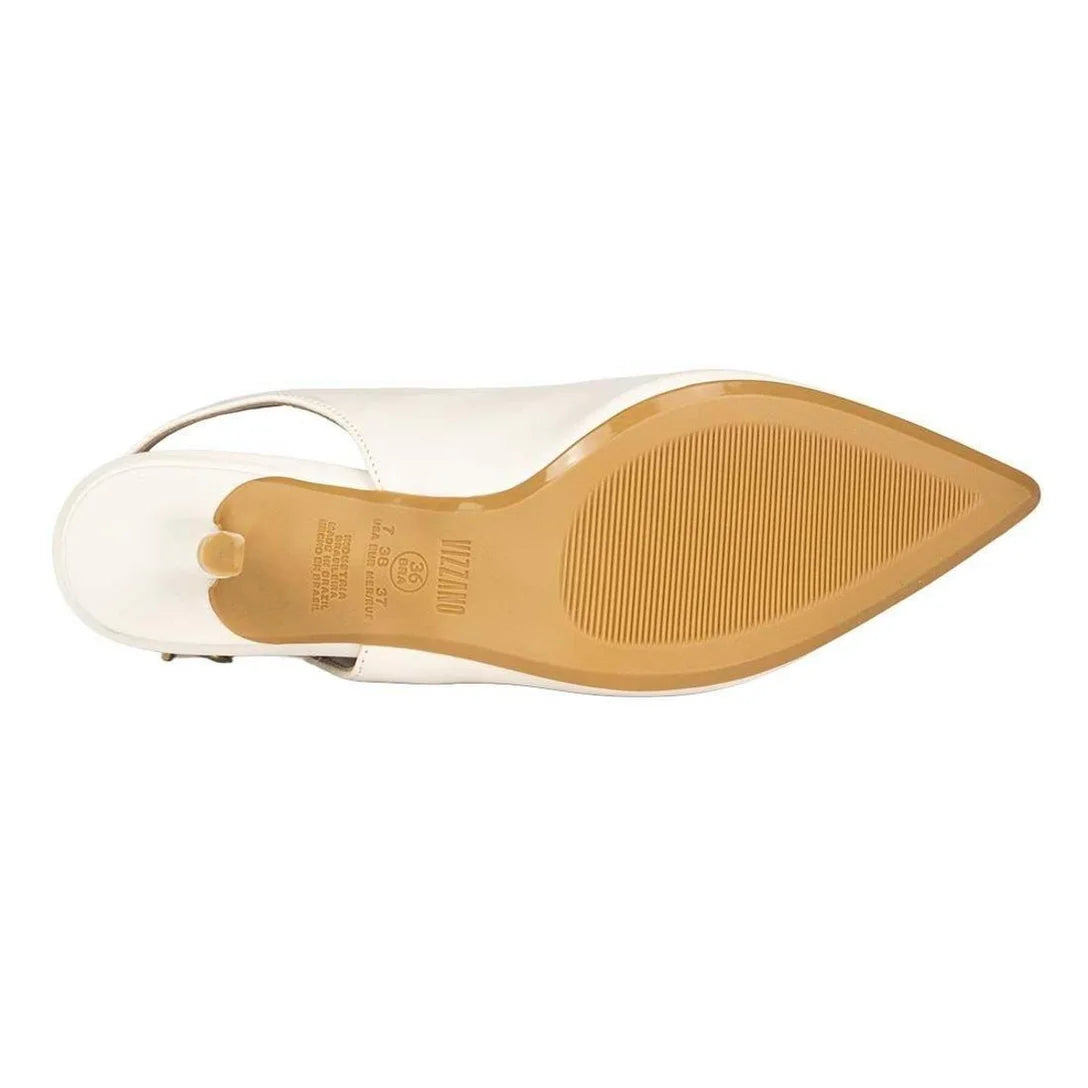 Sapato Scarpin Vizzano Slingback Salto Médio – Off White - Imagem 6