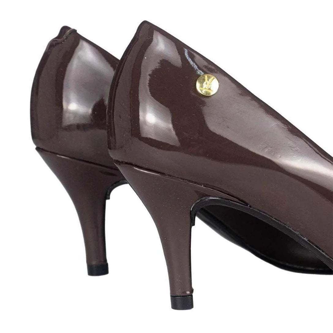 Sapato Scarpin Vizzano Salto Médio Verniz – Marrom - Imagem 3