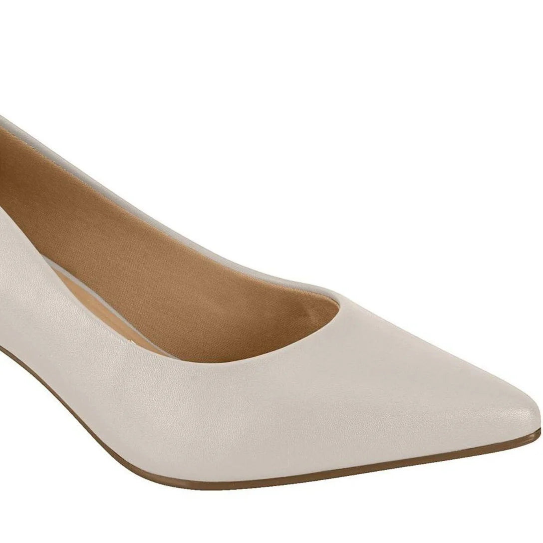 Scarpin Feminino Vizzano Salto Baixo Bico Fino Cinza 34 - Imagem 4