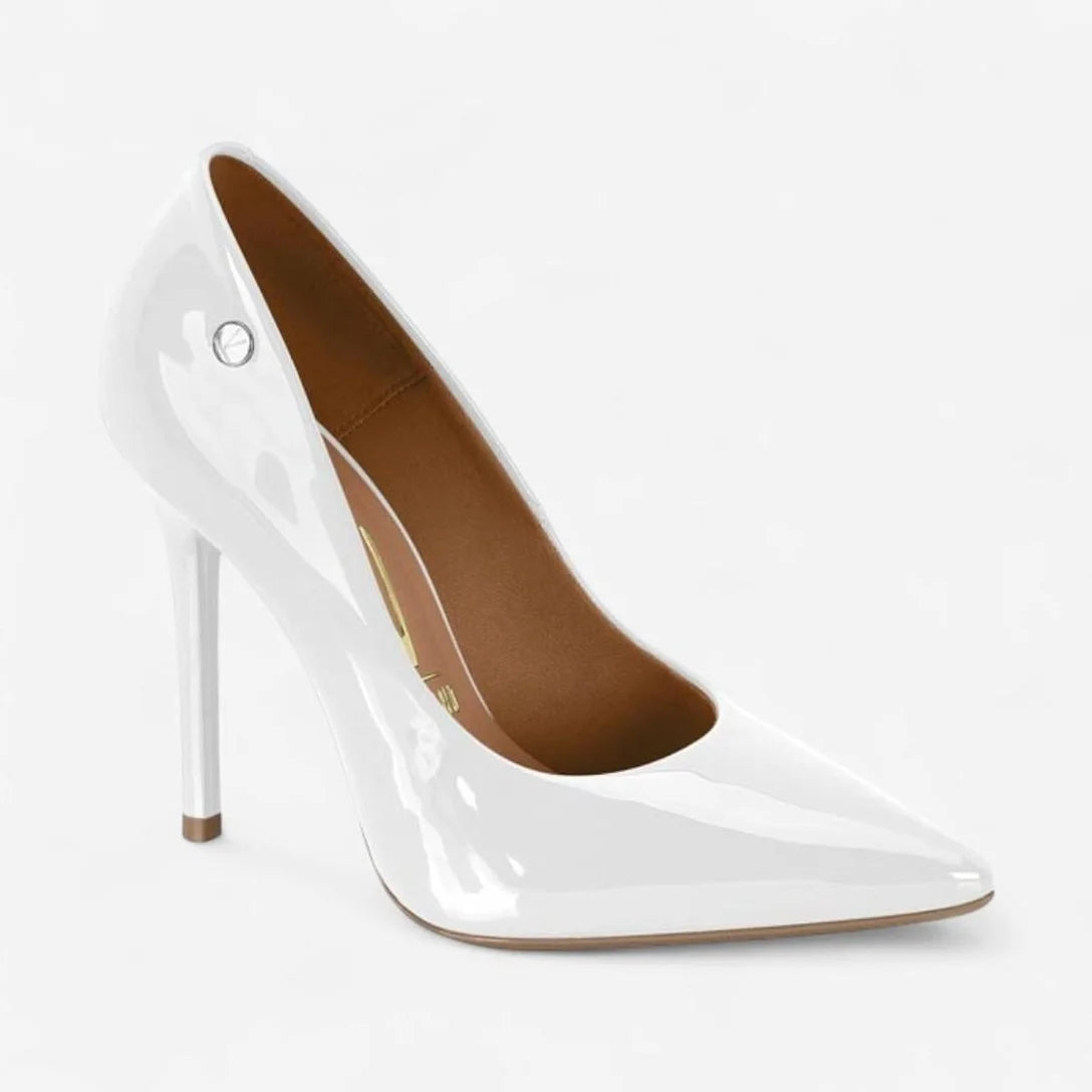Sapato Scarpin Vizzano Salto Alto Verniz Branco – Branco