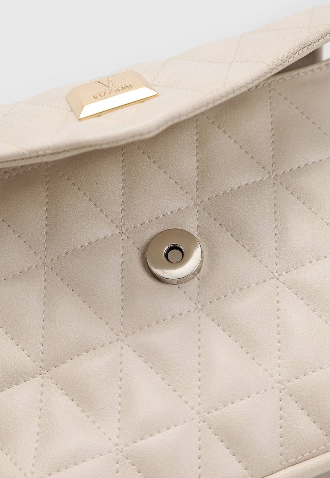 Bolsa Tiracolo Vizzano Alça Corrente Off-White - Imagem 4