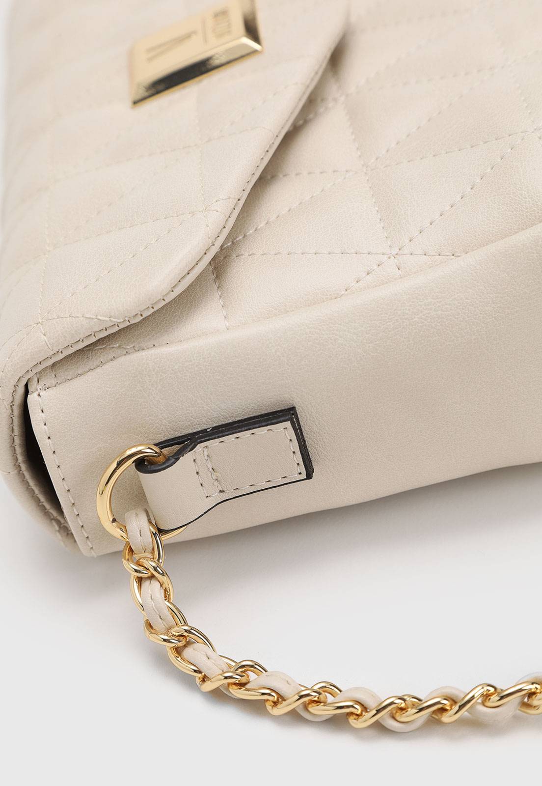 Bolsa Tiracolo Vizzano Alça Corrente Off-White - Imagem 5