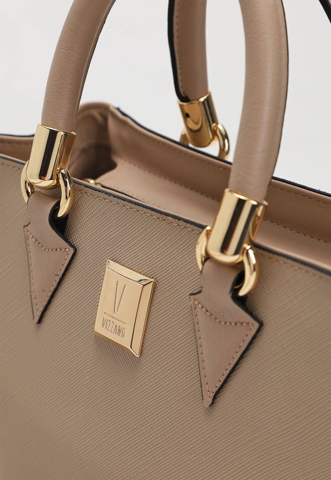 Bolsa Tiracolo Vizzano Alça Dupla Bege - Imagem 4